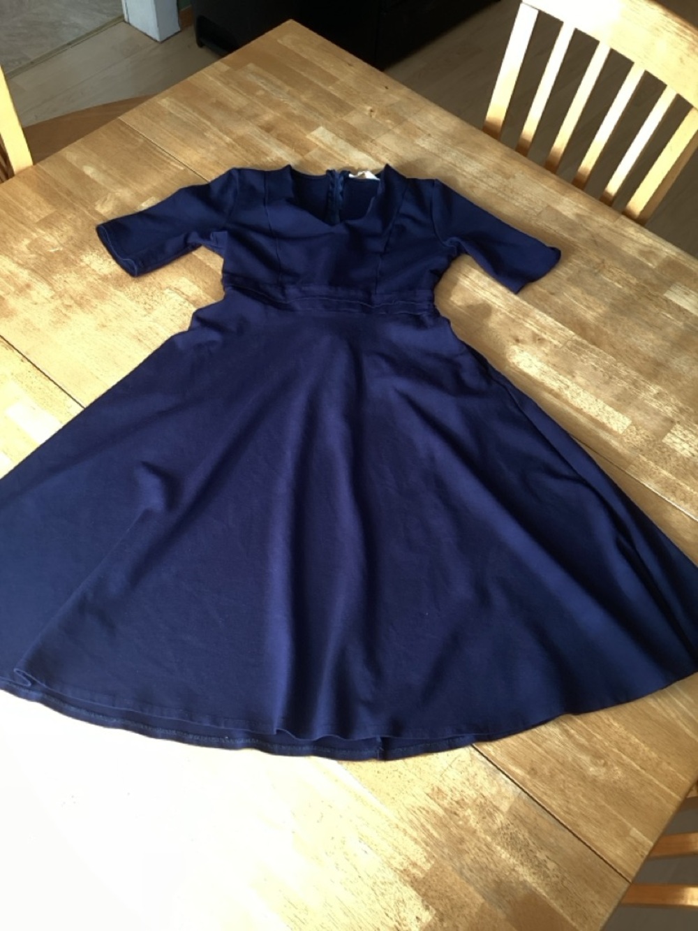 Women’s Navy Blue Brigitte Brianna “Sexy Modest” VxNeck Gala Dress